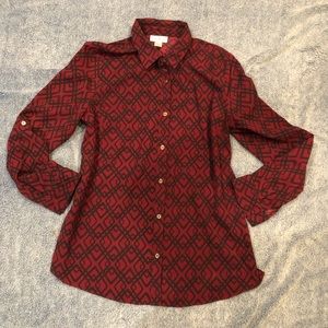 Dark red dress blouse